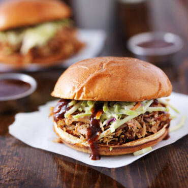 Lion’s Mane BBQ “Pulled Mushroom” Burgers